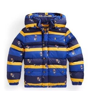 Polo Ralph LaurenTeddy Bear Water-Resistant Down Coat Yellow Blue 2/2T